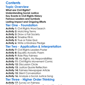 Civil Rights And Social Justice Movements Worksheet Activity Booklet