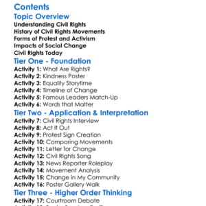 Civil Rights Movements And Social Change Worksheet Activity Booklet