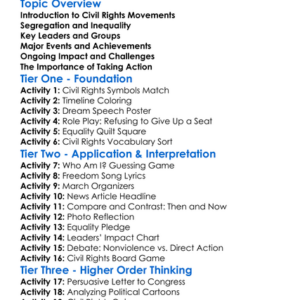 Civil Rights Movements In The Usa Worksheet Activity Booklet