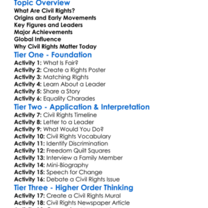 Civil Rights Movements Worksheet Activity Booklet