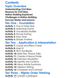 Civil Wars And Nation-Building In Africa Worksheet Activity Booklet