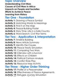 Civil Wars In Africa Worksheet Activity Booklet