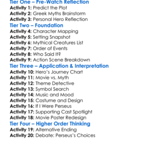 Clash Of The Titans 2010 Worksheet Activity Booklet