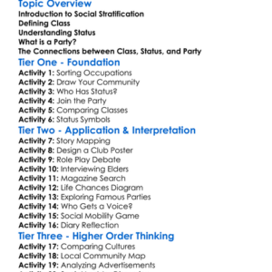 Class Status And Party Worksheet Activity Booklet