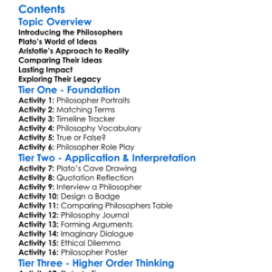 Classical Philosophers Plato And Aristotle Worksheet Activity Booklet