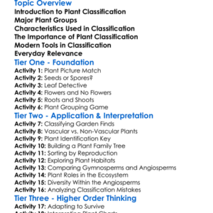 Classification Of Plants Worksheet Activity Booklet