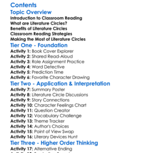 Classroom Reading And Literature Circles Worksheet Activity Booklet