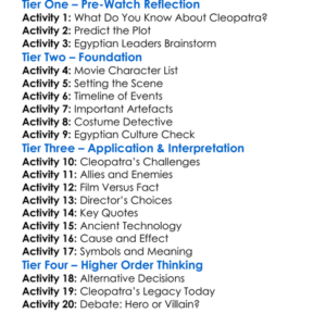 Cleopatra Portrait Of A Killer 2009 Worksheet Activity Booklet