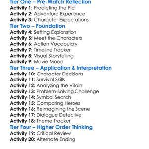 Cliffhanger 1993 Worksheet Activity Booklet