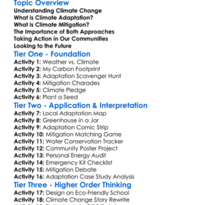 Climate Adaptation And Mitigation Worksheet Activity Booklet
