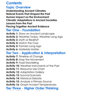 Climate And Environmental Changes In Antiquity Worksheet Activity Booklet