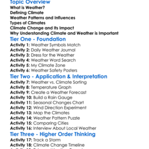 Climate And Weather Patterns Worksheet Activity Booklet