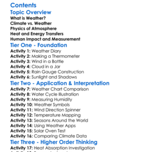 Climate And Weather Physics Perspective Worksheet Activity Booklet