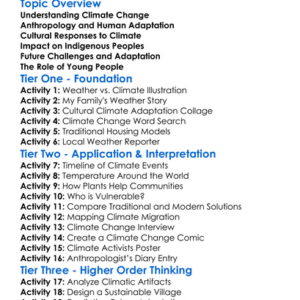 Climate Change And Anthropology Worksheet Activity Booklet