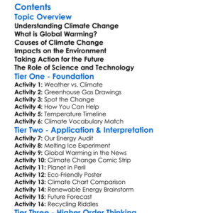 Climate Change And Global Warming Worksheet Activity Booklet