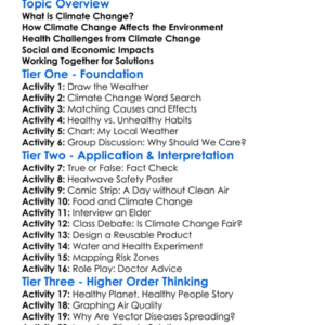 Climate Change And Health Impacts Worksheet Activity Booklet
