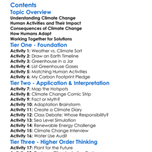 Climate Change And Human Adaptation Worksheet Activity Booklet