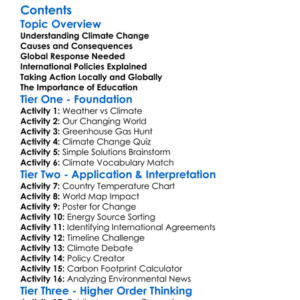 Climate Change And International Policy Worksheet Activity Booklet