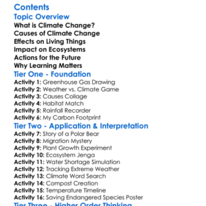 Climate Change And Its Effects On Living Things Worksheet Activity Booklet