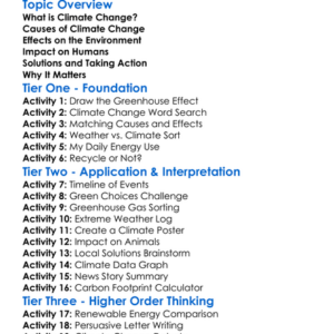 Climate Change And Its Effects Worksheet Activity Booklet