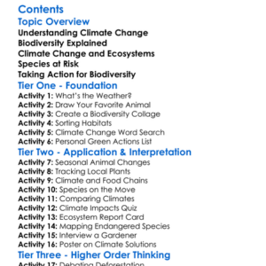 Climate Change And Its Impact On Biodiversity Worksheet Activity Booklet