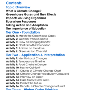 Climate Change And Living Organisms Worksheet Activity Booklet