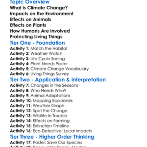 Climate Change And Living Things Worksheet Activity Booklet