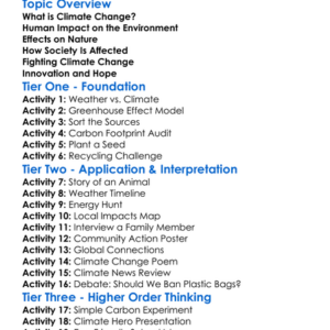 Climate Change And Society Worksheet Activity Booklet