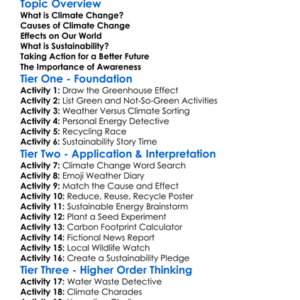 Climate Change And Sustainability Worksheet Activity Booklet