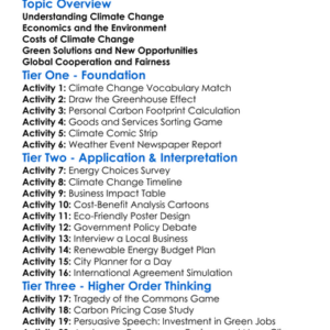 Climate Change Economics Worksheet Activity Booklet