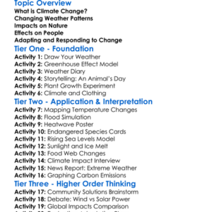 Climate Change Impacts Worksheet Activity Booklet