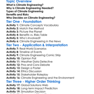 Climate Engineering Worksheet Activity Booklet