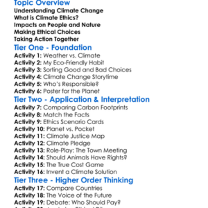Climate Ethics Worksheet Activity Booklet