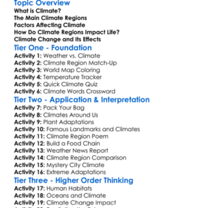 Climate Regions Of The World Worksheet Activity Booklet