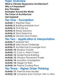 Climate-Responsive Architecture Worksheet Activity Booklet