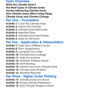 Climate Zones Worksheet Activity Booklet