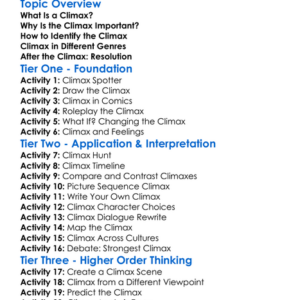 Climax Worksheet Activity Booklet