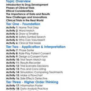 Clinical Trials And Drug Development Worksheet Activity Booklet