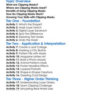 Clipping Masks Worksheet Activity Booklet