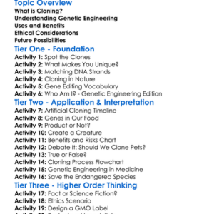 Cloning And Genetic Engineering Worksheet Activity Booklet
