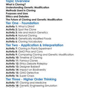 Cloning And Genetic Modification Worksheet Activity Booklet