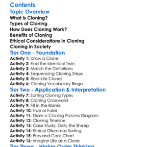 Cloning And Its Ethical Considerations Worksheet Activity Booklet