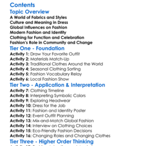 Clothing And Fashion In World Cultures Worksheet Activity Booklet