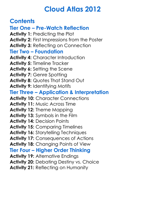 Cloud Atlas 2012 Worksheet Activity Booklet