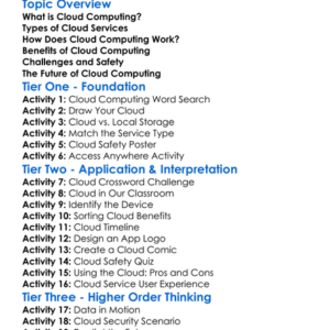 Cloud Computing Basics Worksheet Activity Booklet