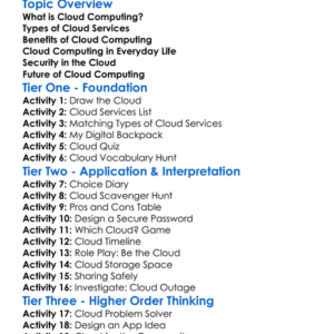 Cloud Computing Worksheet Activity Booklet