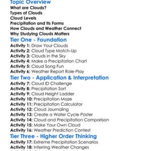 Cloud Types And Precipitation Worksheet Activity Booklet