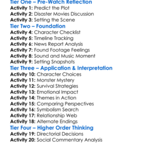 Cloverfield 2008 Worksheet Activity Booklet