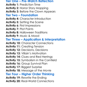 Clown In A Cornfield 2025 Worksheet Activity Booklet