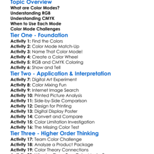 Cmyk And Rgb Color Modes Worksheet Activity Booklet